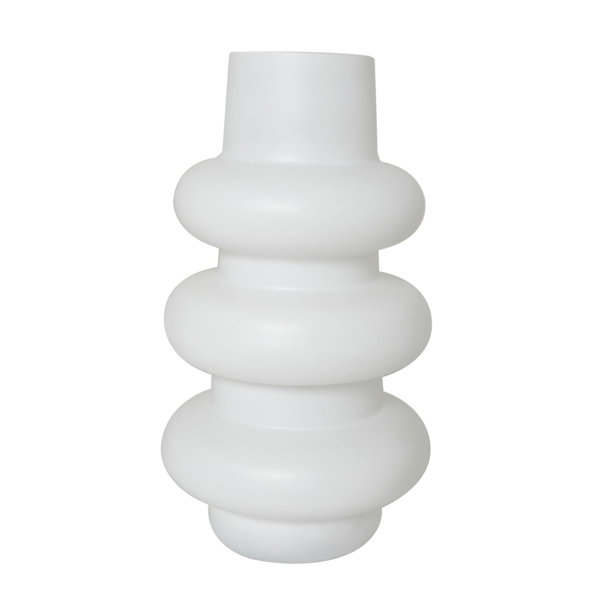White Glass Dimensional Bubble Vase Set